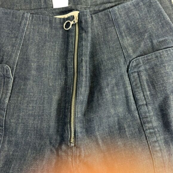 Tibi Wide Tapered Leg Zip Waist Jeans Sz 8 - Picture 6 of 6